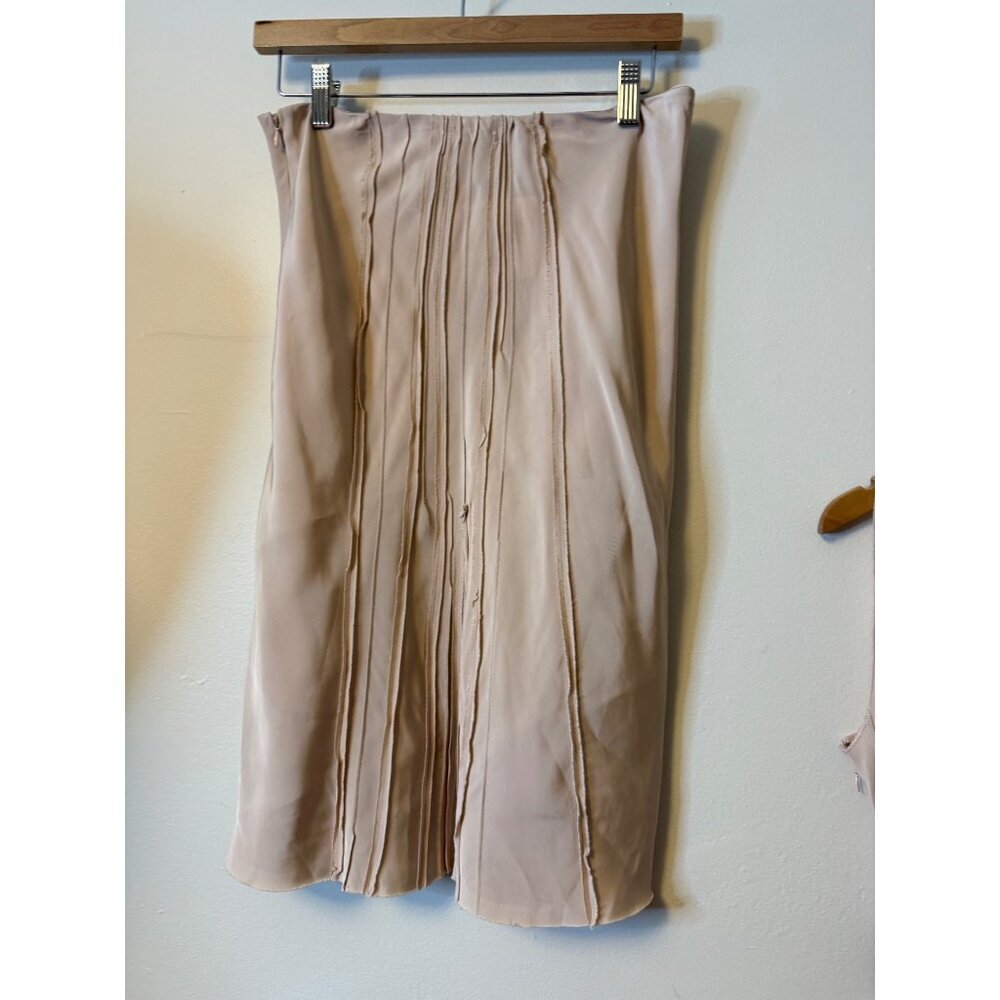 Prada Womens Opaline Satin 2 Piece Set Skirt Sleeveless Size 40 Made In Italy Bl - Picture 14 of 16